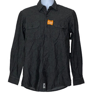 Wrangler Shirt Mens Small Black Flex for Comfort Button Up Shirt Western New